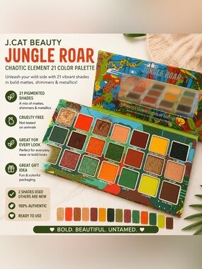 J.Cat Beauty Jungle Roar 21 Color Eyeshadow Palette